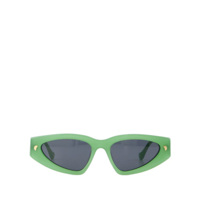 Nanushka Triangle Frame Sunglasses In Green