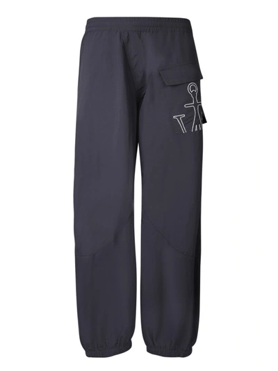 Jw Anderson Embroidered Logo Trousers In Blue