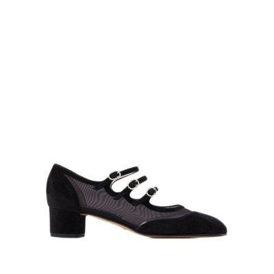 Carel Paris Kinight Suede And Mesh Ballet Flats In Black