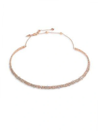 Alexis Bittar Spiked Crystal Choker In Rose Gold
