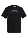 Victoria Beckham Printed Cotton Jersey T-shirt In Black Im Smiling On The Inside