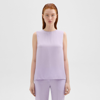 Theory Shell Top In Silk Georgette In Lilac Sky