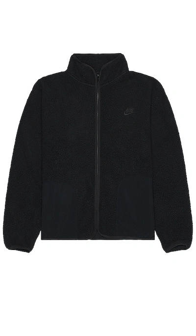 Nike Club+ Sherpa Jacket In Black