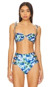 Agua Bendita X Revolve Donna Underwire Top In Blue Waves