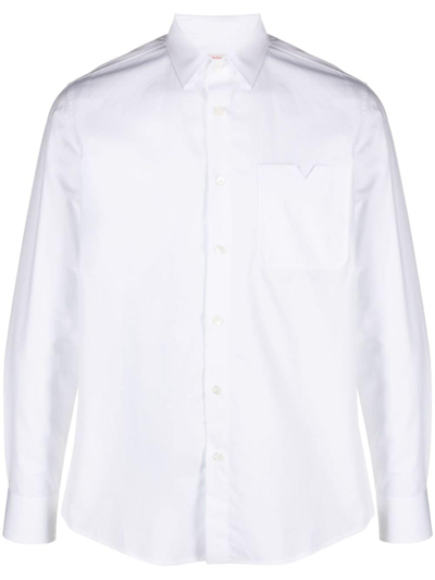Valentino Chest-pocket Cotton Shirt In White