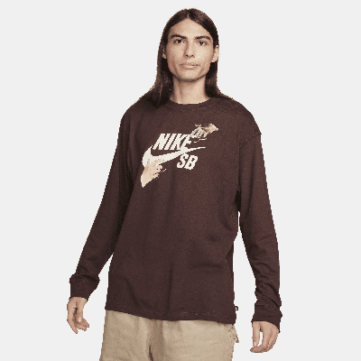 Nike Men's  Sb Long-sleeve Skate T-shirt In Brown