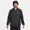 Nike Club Coaches Jacket Mensblack Relaxed Fit Drawcord Hem Snap Front Fts852 In Black