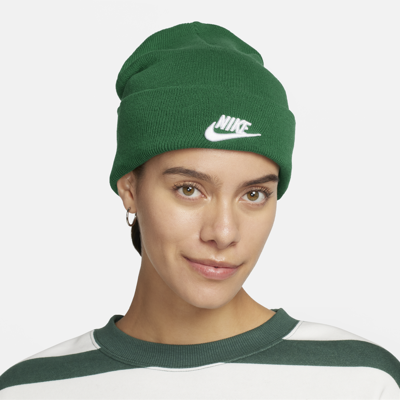 Nike Unisex Peak Tall Cuff Futura Beanie In Green