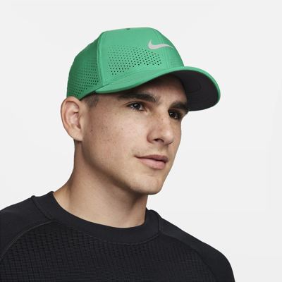 Nike Unisex Dri-fit Adv Rise Structured Swooshflex Cap In Green
