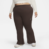 Nike Mini-ribbed Flared Leggings In Brown