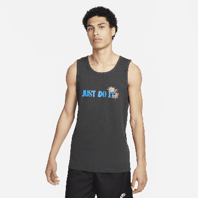 Nike Men's Sportswear Club Classic-fit Graphic Tank In Grey