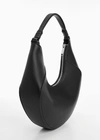Mango Leather-effect Shoulder Bag Black