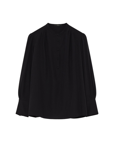 Joseph Silk Crepe De Chine Buci Blouse In Black