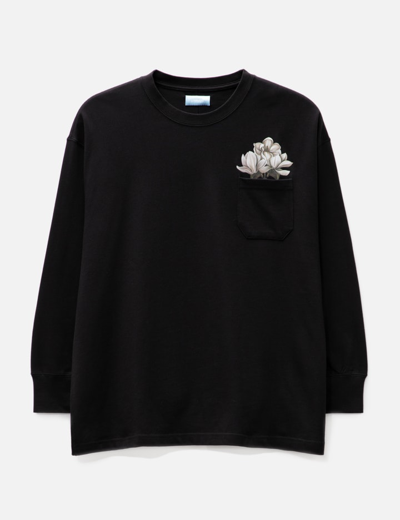 3paradis Black Flower Long Sleeve T-shirt