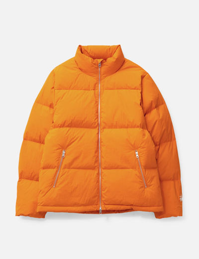 Stussy Nylon Down Puffer Jacket In Orange