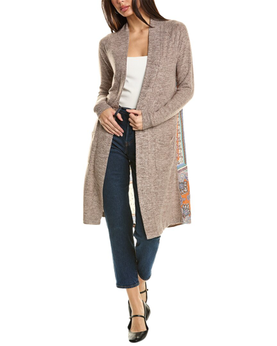 Lovestitch Contrast Back Cardigan In Brown