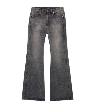 Balenciaga Cotton Flared Jeans In Grey