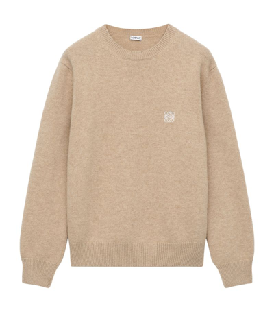 Loewe Wool Anagram Sweater In Nude