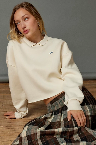 Bdg Collared Pullover Sweatshirt In Ivory, Women's At Urban Outfitters