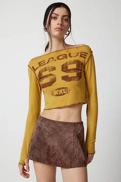 Urban Renewal Remade Suede Low-rise Micro Mini Skirt In Neutral, Women's At Urban Outfitters