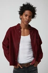 Urban Renewal Remade Overdyed Raw Crop Cord Long Sleeve Shirt In Dark Red, Men's At Urban Outfitters