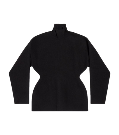 Balenciaga Cashmere Hourglass Sweater In Black