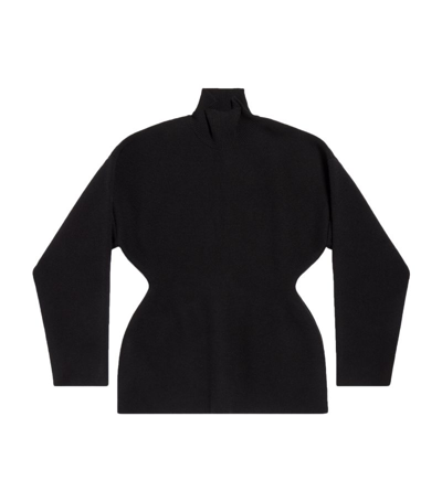 Balenciaga Cashmere Hourglass Jumper In Black