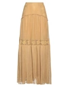 Pinko Woman Long Skirt Mustard Size 0 Cotton In Yellow