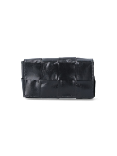 Bottega Veneta Virgule Intrecciato Leather Bag In Black