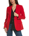 Theory Admiral Crepe One-button Staple Blazer In Red