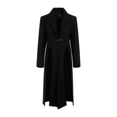 Valentino Mugler Coat In Black