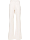 Rotate Birger Christensen High-waisted Long-length Straight-leg Trousers In Ivory