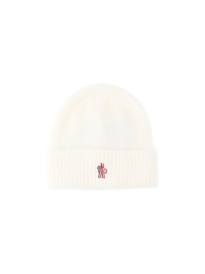 Moncler Logo-patch Knitted Beanie In White