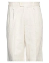 JACQUEMUS JACQUEMUS MAN SHORTS & BERMUDA SHORTS BEIGE SIZE 30 COTTON, LINEN