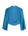 Simona Corsellini Woman Shrug Turquoise Size Onesize Polyester In Blue