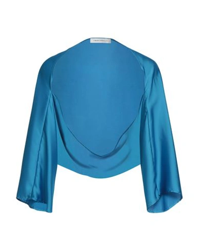 Simona Corsellini Woman Shrug Turquoise Size Onesize Polyester In Blue