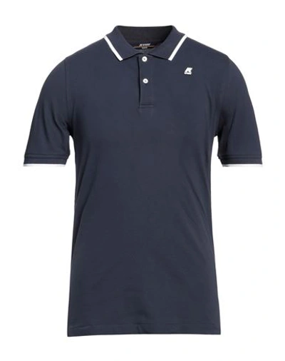 K-way Man Polo Shirt Midnight Blue Size M Cotton, Elastane In Blue