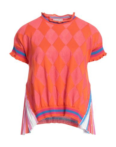 Ballantyne Woman Sweater Orange Size 4 Cotton, Polyamide