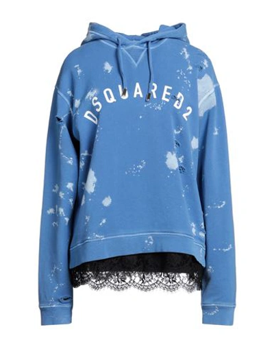 Dsquared2 Woman Sweatshirt Blue Size Xl Cotton