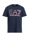 Ea7 Man T-shirt Navy Blue Size Xl Cotton, Elastane