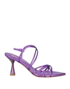 Giampaolo Viozzi Woman Sandals Purple Size 11 Leather