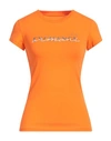 Armani Exchange Woman T-shirt Orange Size S Cotton, Elastane