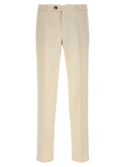 Brunello Cucinelli Italian Fit Cotton Gabardine Trousers In Multi