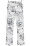THOM BROWNE CROPPED PANTS WITH 'NAUTICAL TOILE' MOTIF