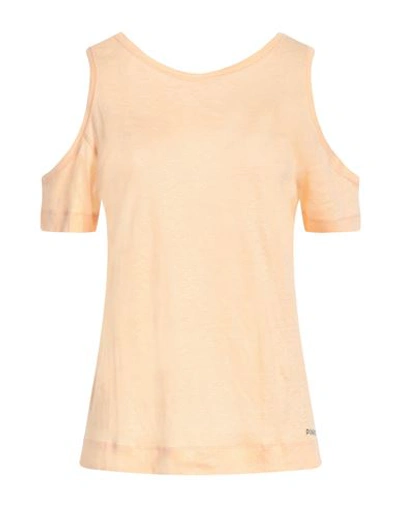 Pinko Woman T-shirt Apricot Size Xs Linen In Orange
