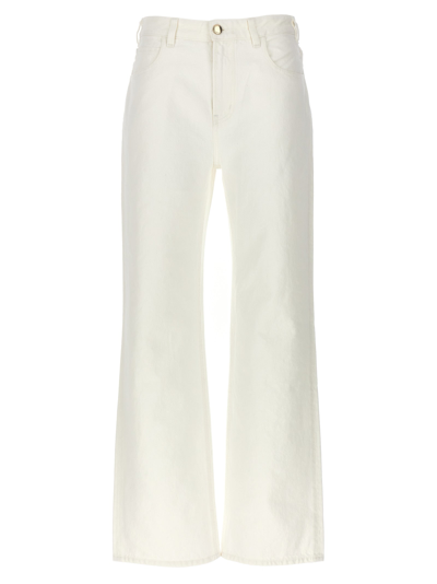 Chloé Cotton Blend Denim Boyfriend Jeans In White