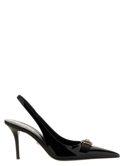 VERSACE GIANNI RIBBON PUMPS BLACK