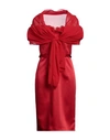 Fabiana Ferri Woman Midi Dress Red Size 8 Polyester, Elastane
