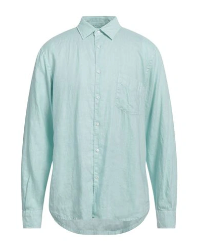 Aspesi Man Shirt Sky Blue Size 17 Linen