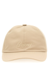 BRIONI LOGO EMBROIDERY CAP HATS BEIGE
